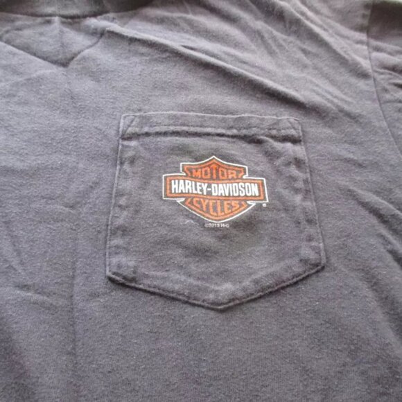 Harley Davidson Blue Short Sleeved Shirt, Size L, 100% Cotton, Nags Head - Picture 2 of 5